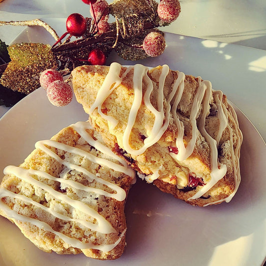 Vegan White Chocolate Cranberry Scones